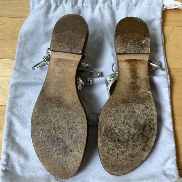 Jimmy Choo Silver Glitter Sandals - Picture 4 of 7